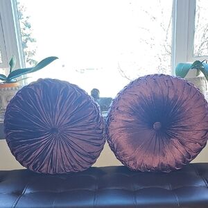 Purple Velvet Round Throw Pillows